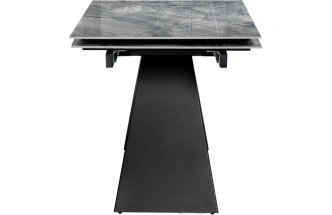 Кухонный обеденный раздвижной Хорсборо, 140(200), керамика, оробико, каркас черный