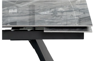 Кухонный обеденный раздвижной Хорсборо, 140(200), керамика, оробико, каркас черный