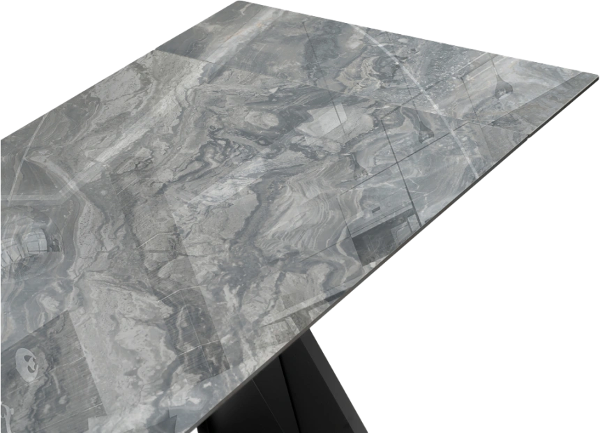 Кухонный обеденный раздвижной Хорсборо, 140(200), керамика, оробико, каркас черный