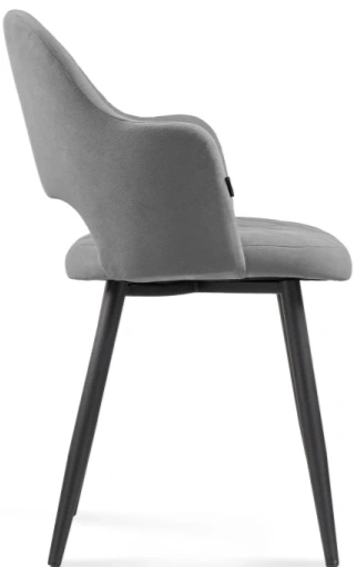 Стул Гутрид, на металлокаркасе, ромбы спереди, серый / черный