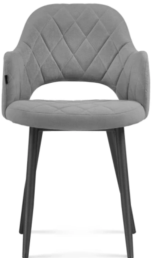 Стул Гутрид, на металлокаркасе, ромбы спереди, серый / черный