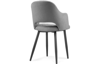 Стул Гутрид, на металлокаркасе, ромбы спереди, серый / черный