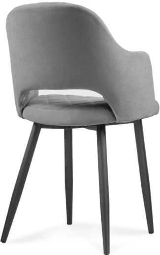 Стул Гутрид, на металлокаркасе, ромбы спереди, серый / черный