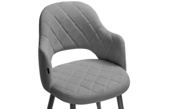 Стул Гутрид, на металлокаркасе, ромбы спереди, серый / черный