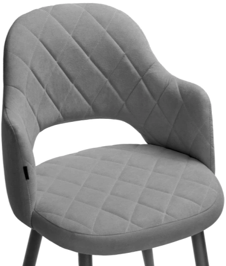 Стул Гутрид, на металлокаркасе, ромбы спереди, серый / черный