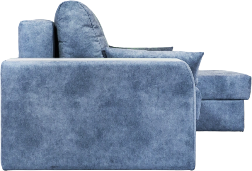 Диван угловой Остин, ткань Buffalo ocean, угол правый, декор Рамух белый