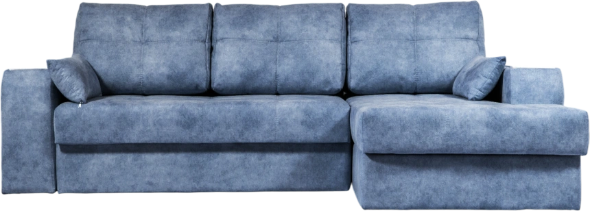 Диван угловой Остин, ткань Buffalo ocean, угол правый, декор Рамух белый