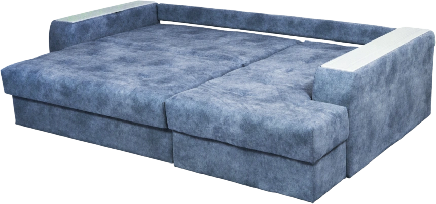 Диван угловой Остин, ткань Buffalo ocean, угол правый, декор Рамух белый