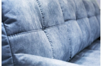 Диван угловой Остин, ткань Buffalo ocean, угол правый, декор Рамух белый