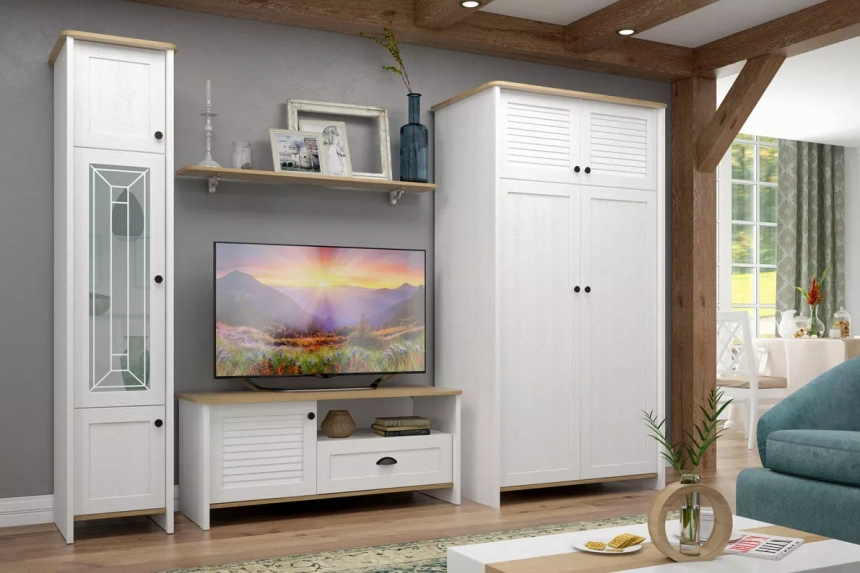 Кровать Тифани, Дуб небраска/Белый