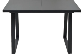 Кухонный стол раздвижной Вижн 140, Черный, стекло, черный каркас