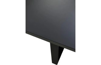 Кухонный стол раздвижной Вижн 140, Черный, стекло, черный каркас