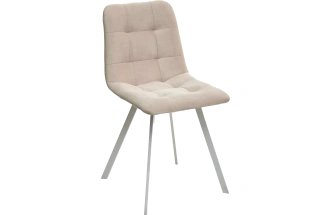 Стул Ричи, мягкий, H-06 бежевый, велюр, белый каркас