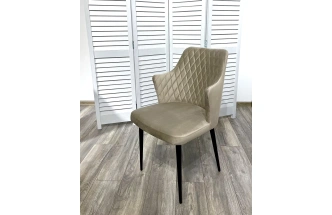 Стул Herman, мягкий, латте #25, велюр, черный каркас