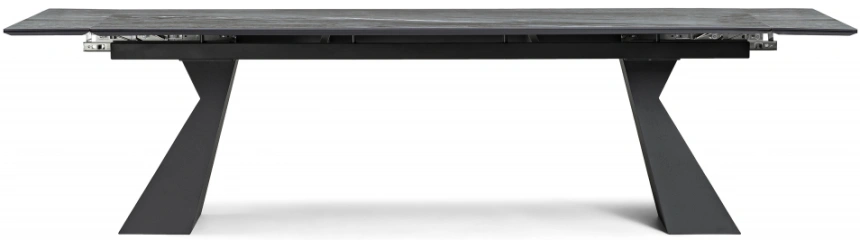 Обеденный раздвижной стол Денхольм, 240(300)х100х75, керамика, mosco nero matt / черный