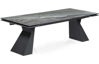 Обеденный раздвижной стол Денхольм, 240(300)х100х75, керамика, mosco nero matt / черный