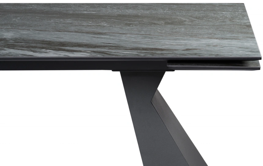 Обеденный раздвижной стол Денхольм, 240(300)х100х75, керамика, mosco nero matt / черный