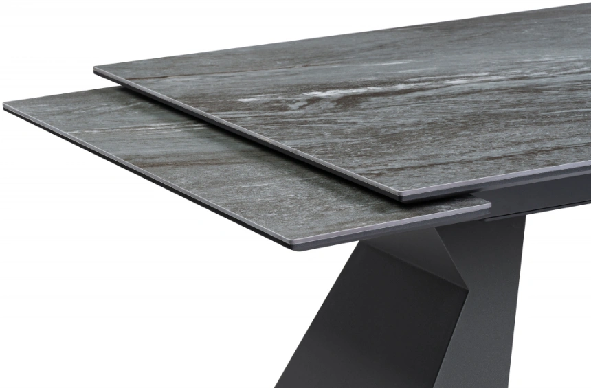 Обеденный раздвижной стол Денхольм, 240(300)х100х75, керамика, mosco nero matt / черный
