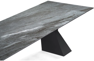 Обеденный раздвижной стол Денхольм, 240(300)х100х75, керамика, mosco nero matt / черный