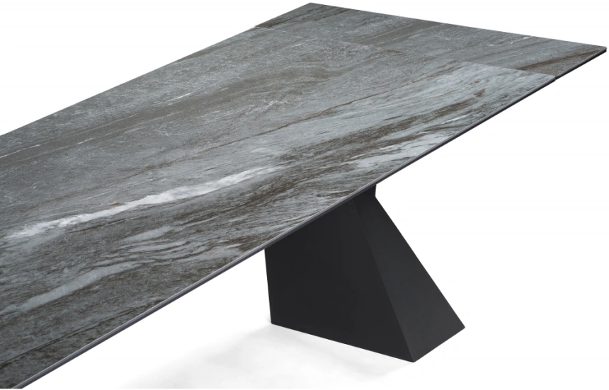 Обеденный раздвижной стол Денхольм, 240(300)х100х75, керамика, mosco nero matt / черный