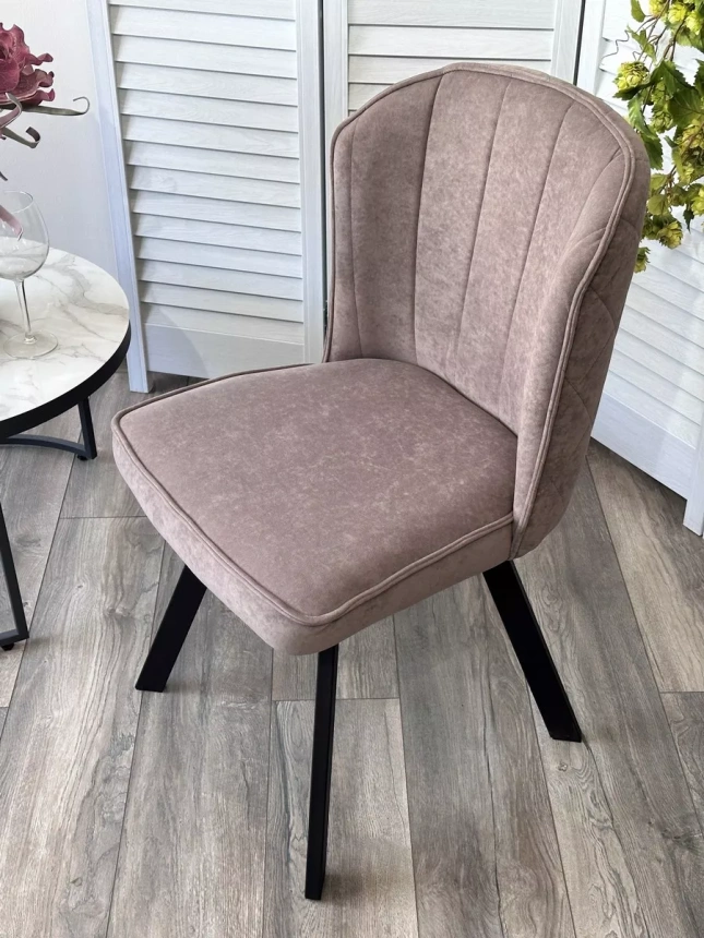 Стул Mode, мягкий, поворотный, B5 капучино, велюр, черный каркас