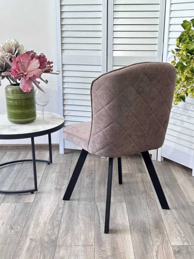 Стул Mode, мягкий, поворотный, B5 капучино, велюр, черный каркас