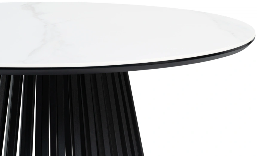 Кухонный стол Нэнси, 90х90, керамика, белый мрамор / черный 
