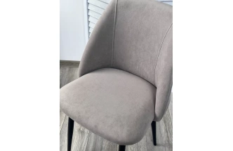 Стул Пьер, мягкий, Marseille-16 капучино, велюр, черный каркас