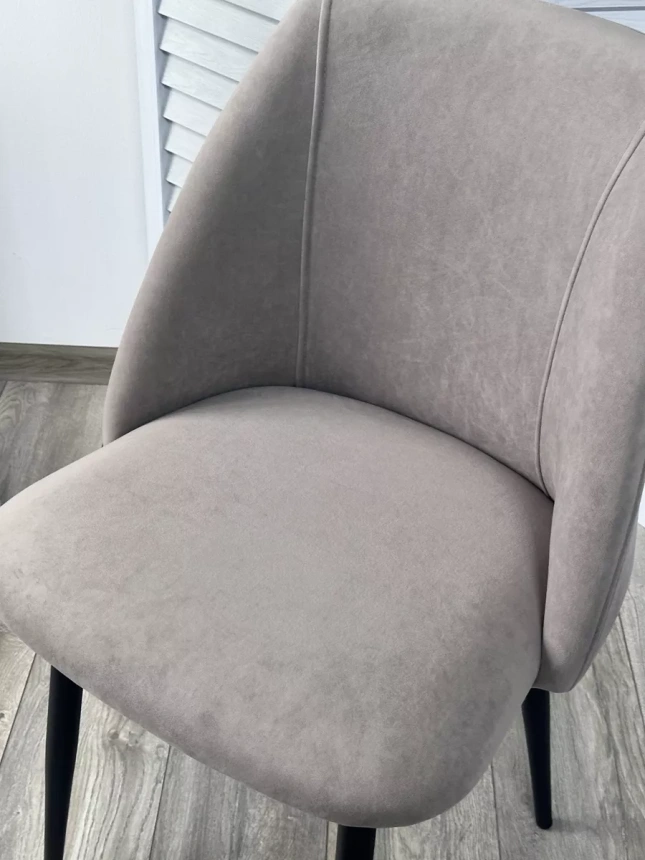 Стул Пьер, мягкий, Marseille-16 капучино, велюр, черный каркас