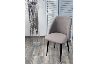 Стул Пьер, мягкий, Marseille-16 капучино, велюр, черный каркас