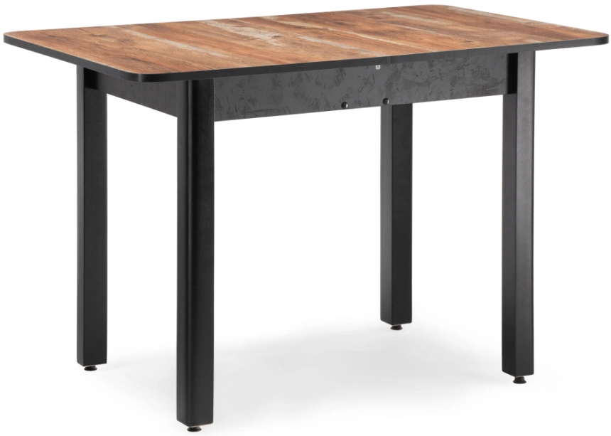 Кухонный обеденный раздвижной стол Баи, 110(139)х69х74, дуб юкон / черный