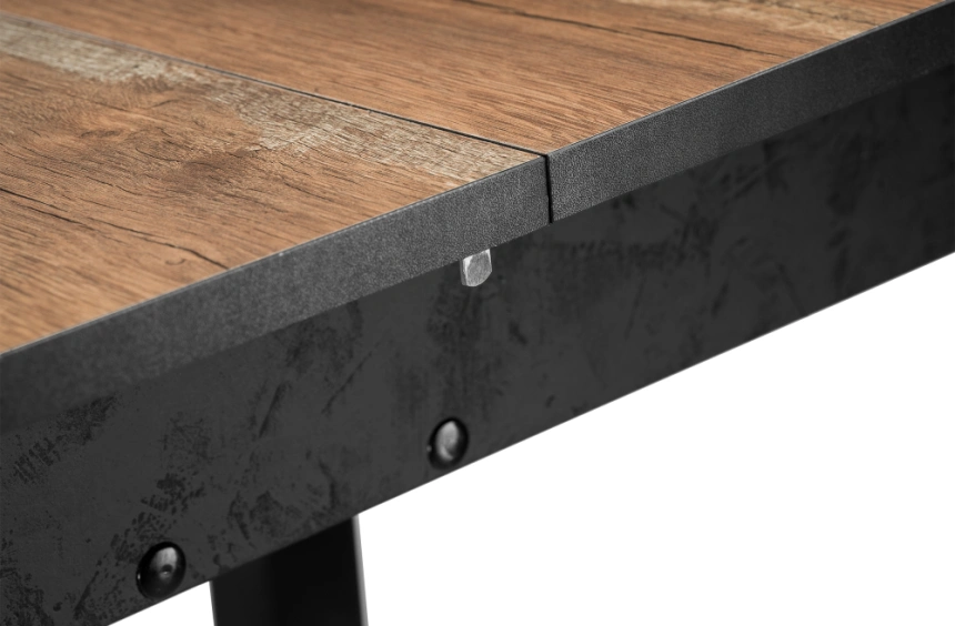 Кухонный обеденный раздвижной стол Баи, 110(139)х69х74, дуб юкон / черный