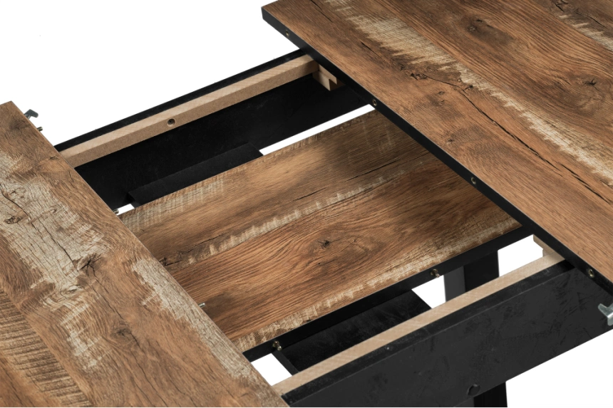 Кухонный обеденный раздвижной стол Баи, 110(139)х69х74, дуб юкон / черный