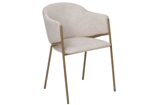 Стул Дилл, мягкий, Rain 8 слоновая кость, велюр, шампань каркас 
