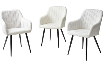 Стул Brandy, мягкий, WZ2042-01 молочный фактурный велюр, черный каркас