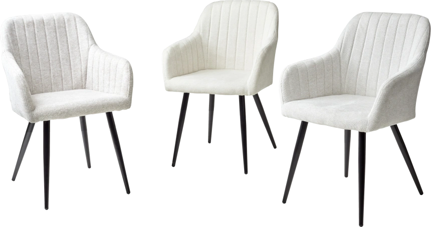 Стул Brandy, мягкий, WZ2042-01 молочный фактурный велюр, черный каркас