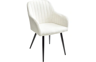 Стул Brandy, мягкий, WZ2042-01 молочный фактурный велюр, черный каркас