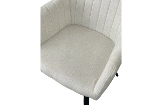 Стул Brandy, мягкий, WZ2042-01 молочный фактурный велюр, черный каркас