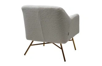 Стул-кресло Sheep, Nini-01 Белый, teddy, золотой каркас 