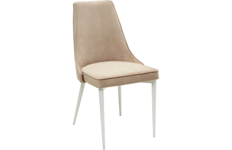 Стул Nepal-P, мягкий, бежевый #5, велюр, белый каркас