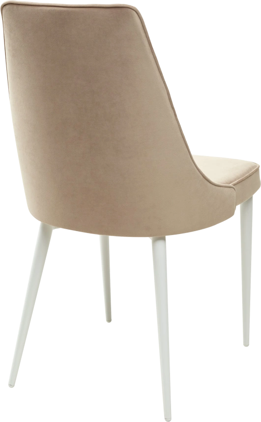 Стул Nepal-P, мягкий, бежевый #5, велюр, белый каркас