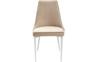 Стул Nepal-P, мягкий, бежевый #5, велюр, белый каркас
