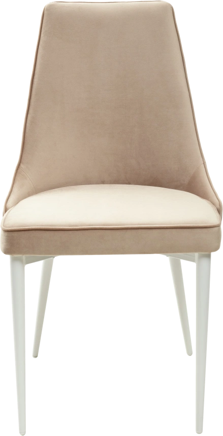Стул Nepal-P, мягкий, бежевый #5, велюр, белый каркас