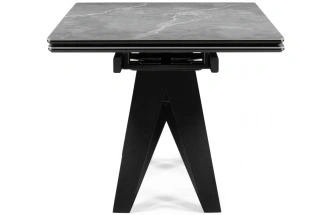 Обеденный стол раздвижной Блэкберн, 160(220)х89, керамика, серый мрамор / черный