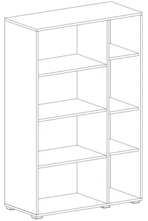 Шкаф-витрина двухдверный Ницца, с полками, дуб вотан