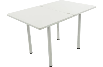 Кухонный стол Бари, белый, стекло, каркас хром 