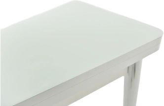 Кухонный стол Бари, белый, стекло, каркас хром 