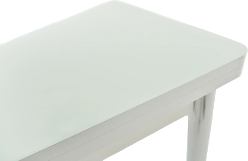 Кухонный стол Бари, белый, стекло, каркас хром 