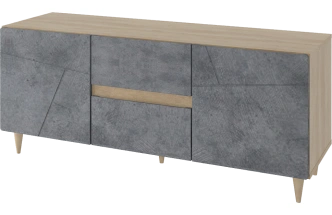 Модульная гостиная Киото 2, дуб небраска / бетон тёмный