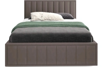 Кровать Женева 160, двуспальная, мягкая, мора темно-коричневый